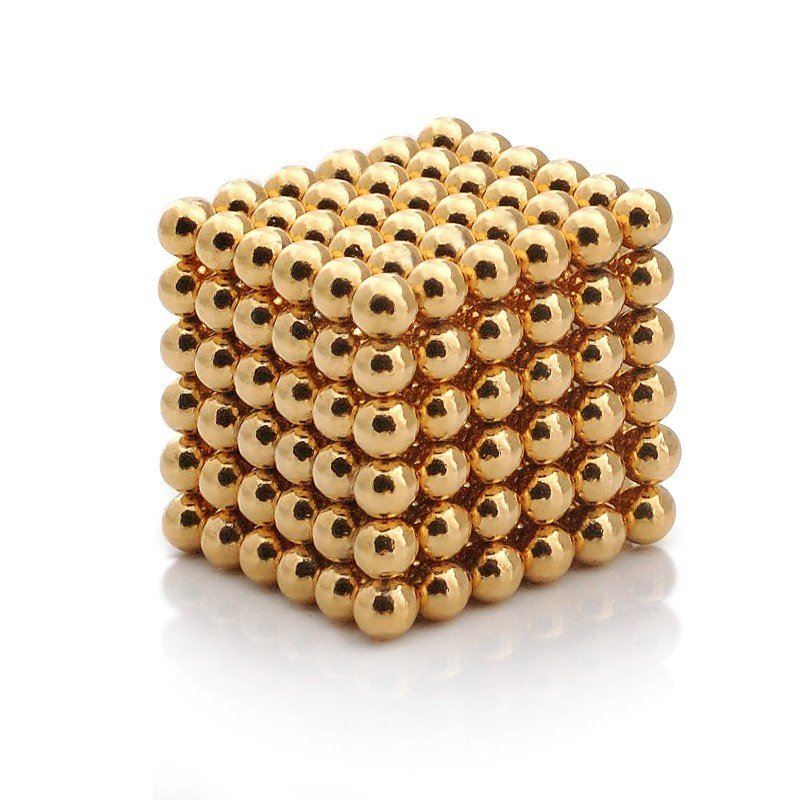 Magnetická stavebnice NeoCube zlatá, 216 kuliček o průměru 5 mm