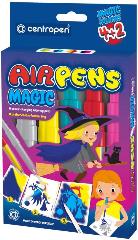 Fixy CENTROPEN Air Pens 1549, foukací, magic, balení 6 ks