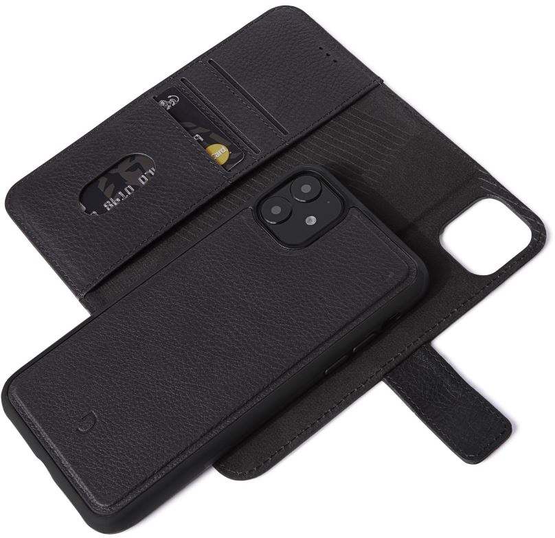 Kryt na mobil Decoded Leather Wallet Black iPhone 11