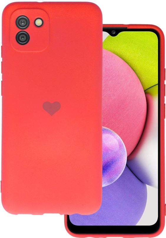 Kryt na mobil Vennus Valentýnské pouzdro Heart pro Samsung Galaxy A03 - červené
