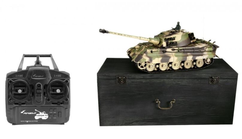 RC tank Tank TIGER II HENSCHEL BB 1:16 v dřevěném kufru