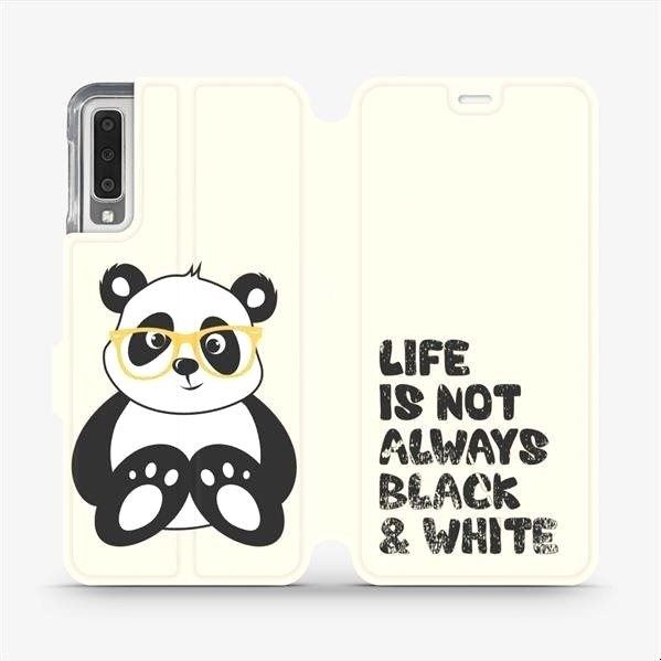 Kryt na mobil Flipové pouzdro na mobil Samsung Galaxy A7 2018 - M041S Panda - life is not always black and white