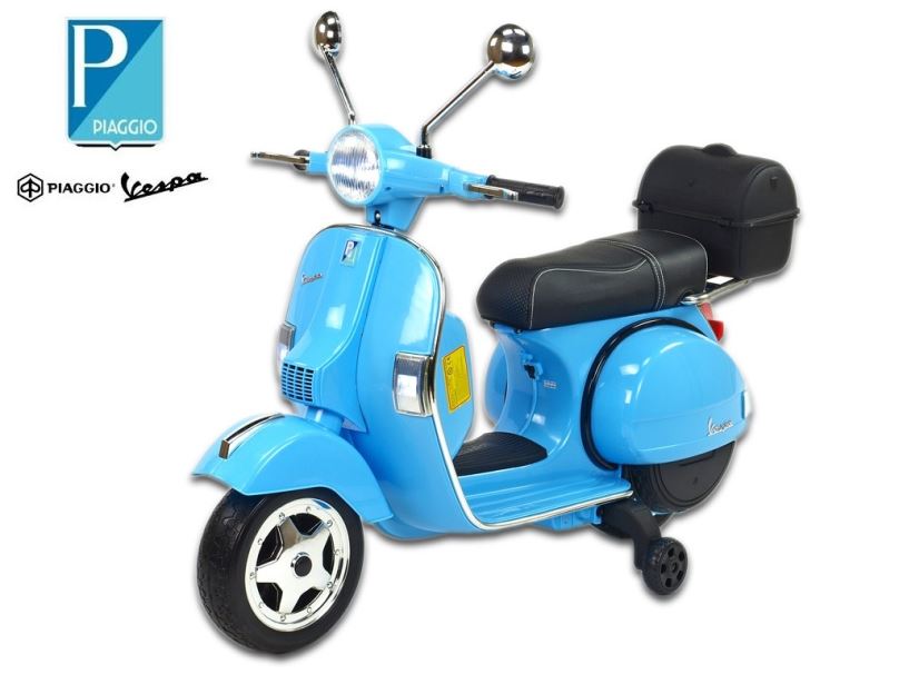 Elektrický skútr pro děti Piaggio Vespa PX150, modrá