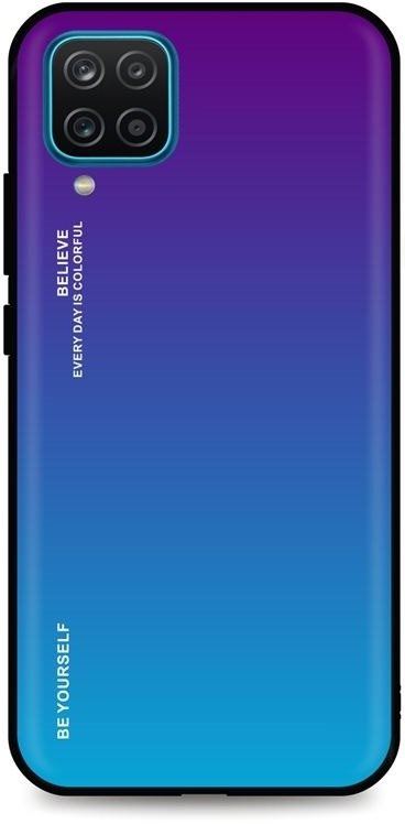 Kryt na mobil TopQ LUXURY Samsung A12 pevný duhový purpurový 55685