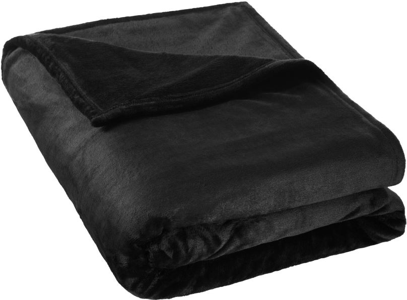 Deka Tectake Hřejivá deka mikroplyš, 220x240 cm,černá