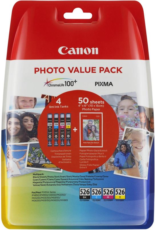 Cartridge Canon CLI-526 Multipack + fotopapír PP-201
