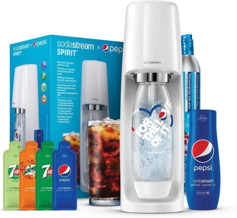 Výrobník sody Sodastream Spirit White Pepsi MegaPack