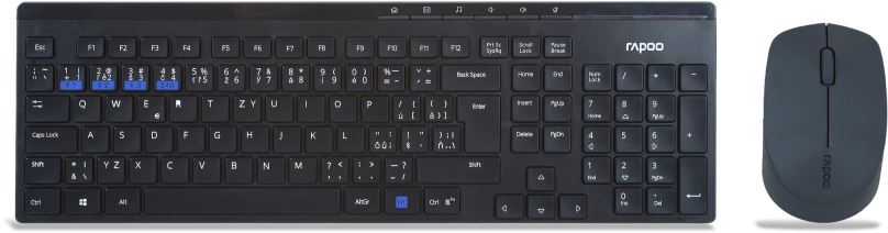 Set klávesnice a myši Rapoo 8100M Wireless Multi-Mode Black - CZ/SK