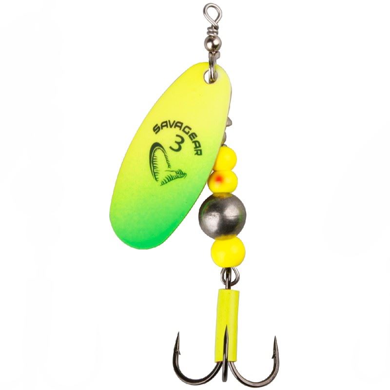 Savage Gear Třpytka Caviar Spinner Velikost 3 9,5g Fluo Yellow / Chartreuse