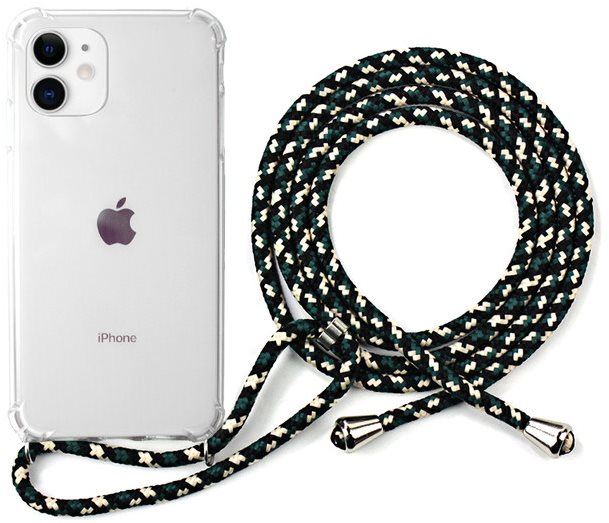 Kryt na mobil Epico Nake String Case iPhone 11 - bílá transparentní / černo-bílá