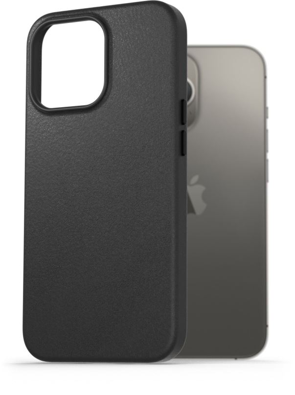 Kryt na mobil AlzaGuard Genuine Leather Case pro iPhone 13 Pro černé