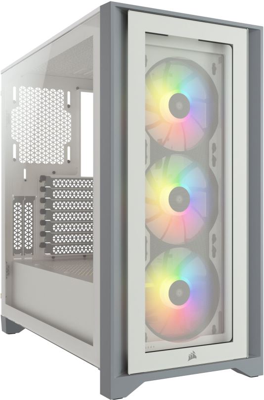 Počítačová skříň Corsair iCUE 4000X RGB Tempered Glass White