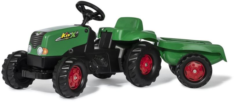 Šlapací traktor Rolly Toys Šlapací traktor Rolly Kid s vlečkou zeleno-červený