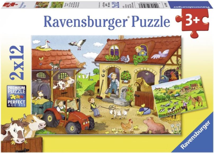 RAVENSBURGER Puzzle Práce na farmě 2x12 dílků