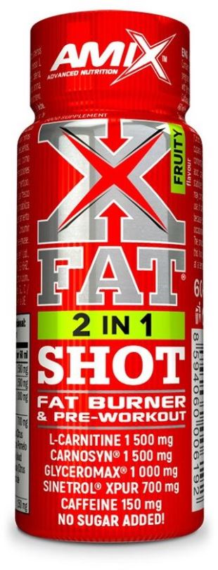 Sportovní nápoj Amix Nutrition Xfat 2 in 1 Shot, 60ml, fruity