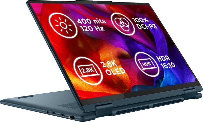 Tablet PC Lenovo Yoga 7 2-in-1 14IML9 Tidal Teal celokovový + myš Lenovo 600 Bluetooth Silent Mouse + pouzdro