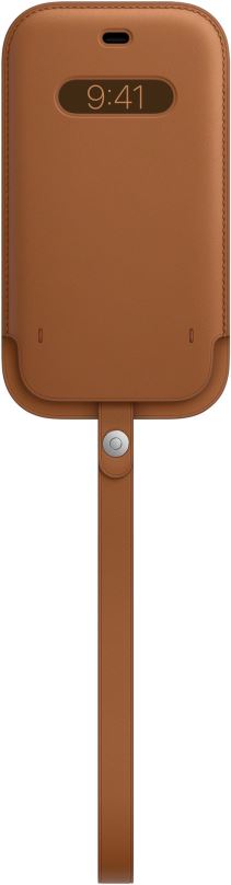 Pouzdro na mobil Apple iPhone 12 a 12 Pro Kožený návlek s MagSafe sedlově hnědý