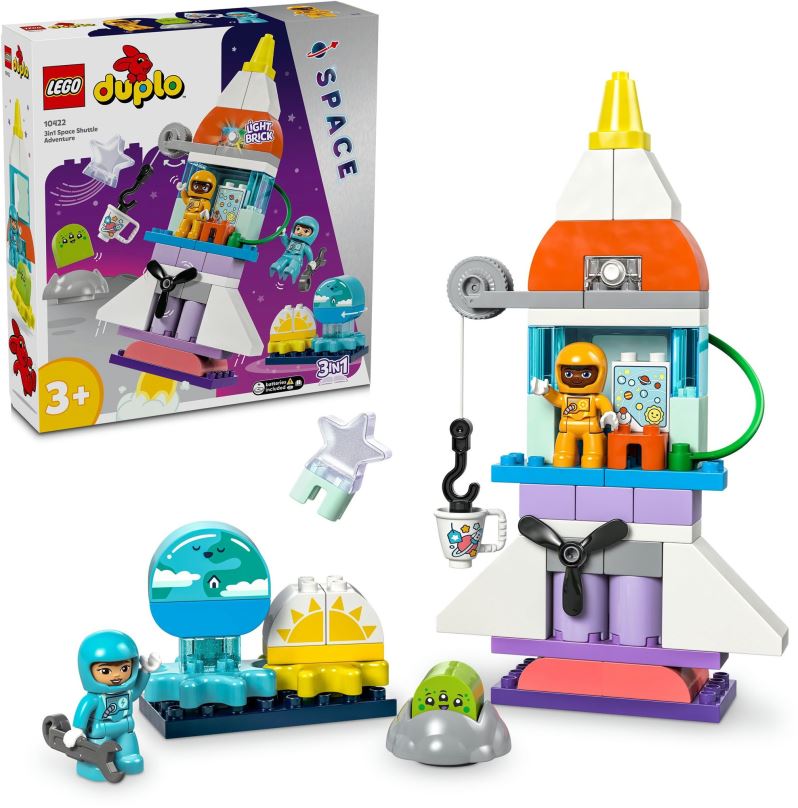 LEGO stavebnice LEGO® DUPLO® 10422 Vesmírné dobrodružství s raketoplánem 3 v 1