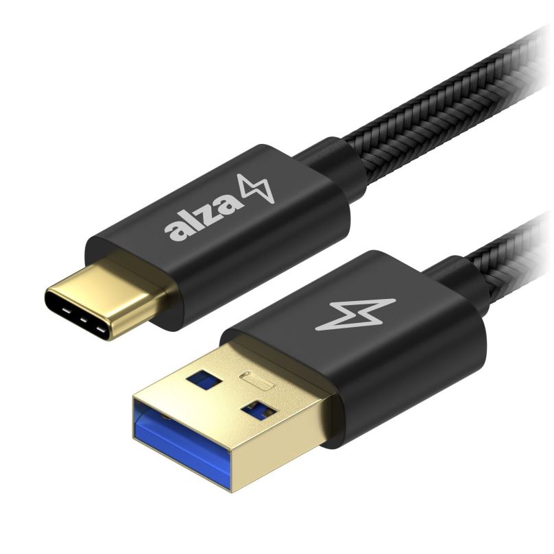 Datový kabel AlzaPower AluCore USB-A to USB-C 3.2 Gen 1 60W 5Gbps 0.5m černý