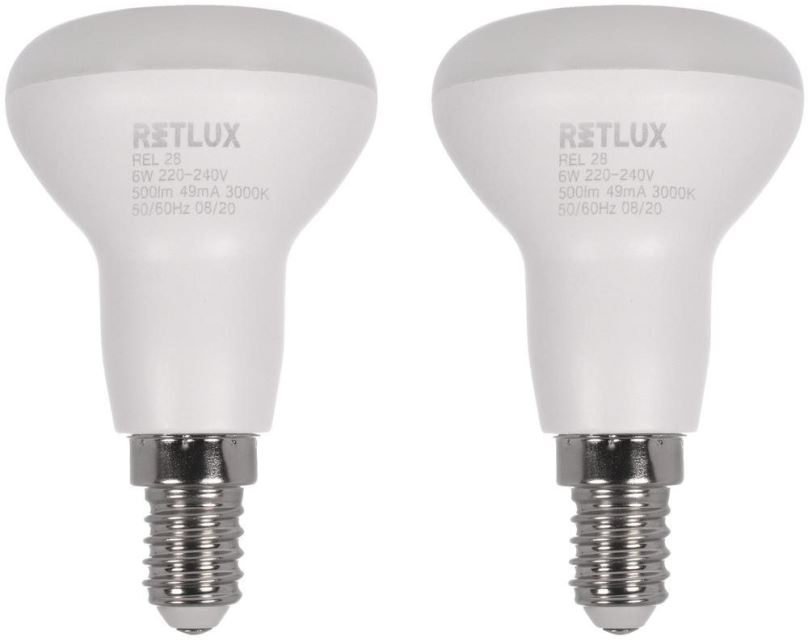 LED žárovka RETLUX REL 28 LED R50 2x6W E14 WW