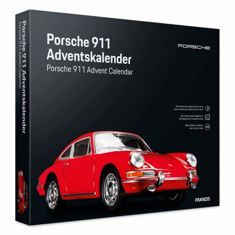 Adventní kalendář Franzis Verlag adventní kalendář Porsche 911 se zvukem červený 1:43