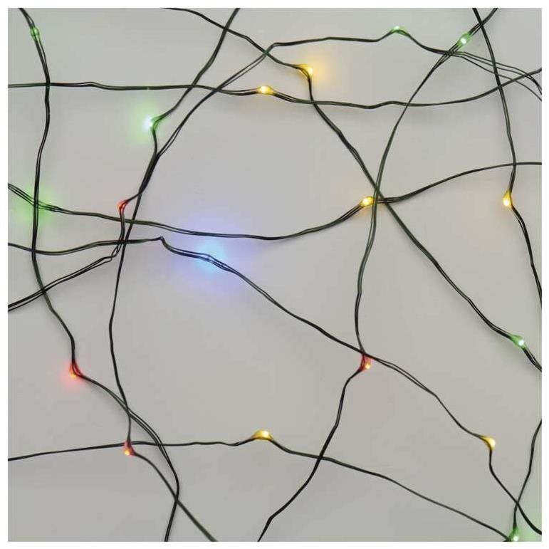 Světelný řetěz EMOS LED vánoční nano řetěz zelený, 4 m, venkovní i vnitřní, multicolor, časovač