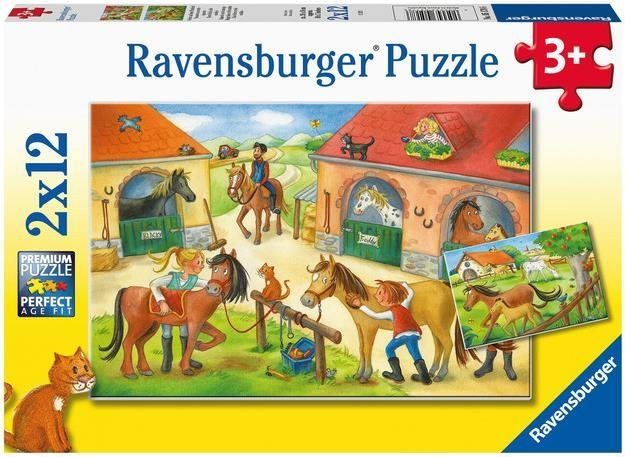 Puzzle Ravensburger puzzle 051786 Šťastný den na statku 2x12 dílků