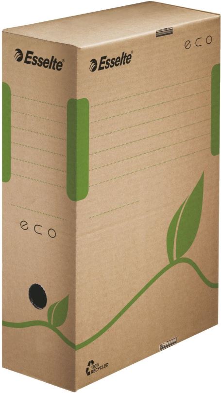 Archivační krabice ESSELTE ECO, 10 x 32.7 x 23.3 cm, hnědo/zelená - 1 ks v balení