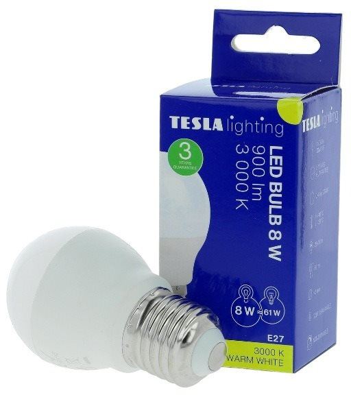 LED žárovka TESLA LED žárovka miniglobe BULB E27, 8W, teplá bílá