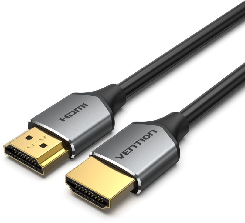 Video kabel Vention Ultra Thin HDMI Male to Male HD Cable 1m Gray Aluminum Alloy Type