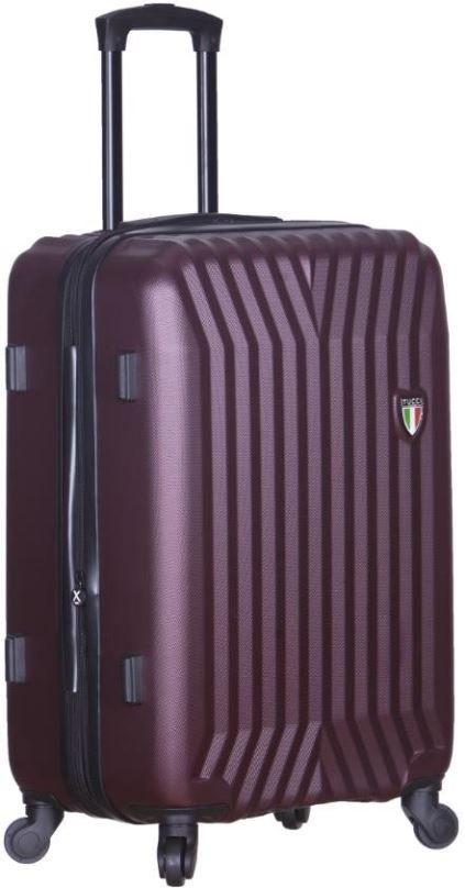 Cestovní kufr TUCCI T-0115/3 M ABS - vínová