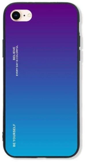 Kryt na mobil TopQ LUXURY iPhone SE 2020 pevný duhový purpurový 49259