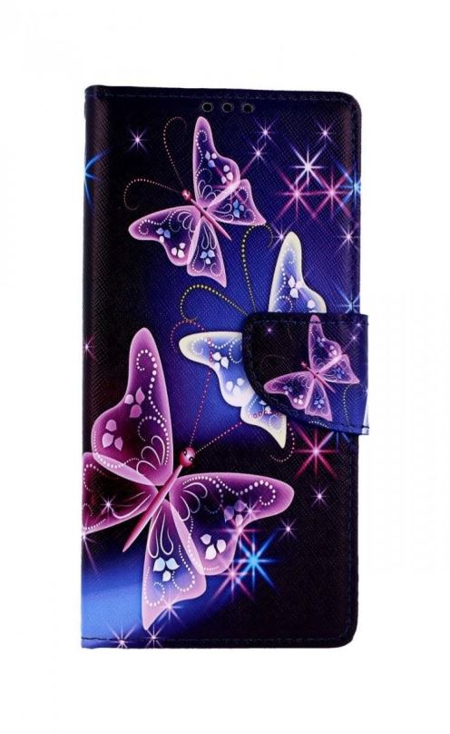 Kryt na mobil TopQ Xiaomi Redmi Note 9 Pro knížkový Modrý s motýlky 50622