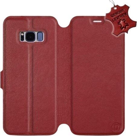 Kryt na mobil Flip pouzdro na mobil Samsung Galaxy S8 - Tmavě červené - kožené -   Dark Red Leather