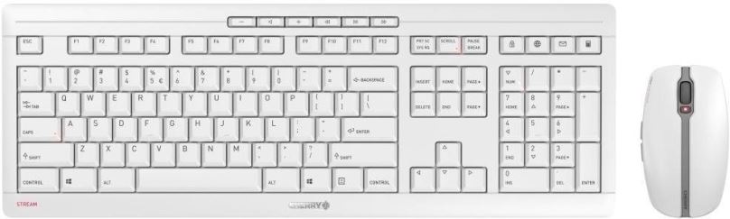 Set klávesnice a myši CHERRY STREAM DESKTOP RECHARGE bílo-šedý - UK