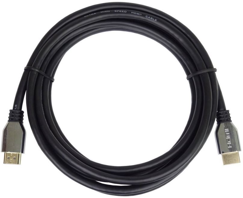 Video kabel PremiumCord ULTRA HDMI 2.1 High Speed + Ethernet kabel 8K@60Hz, 4K@120Hz, 2m zlacené