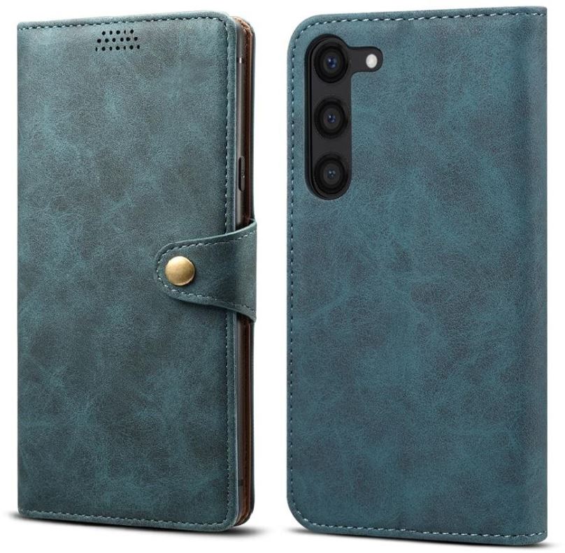Pouzdro na mobil Lenuo Leather flipové pouzdro pro Samsung Galaxy S23, modrá