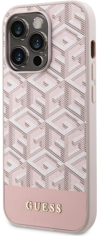 Kryt na mobil Guess PU G Cube MagSafe Kompatibilní Zadní Kryt pro iPhone 13 Pro Max Pink
