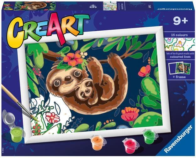 Malování podle čísel Ravensburger Kreativní a výtvarné hračky 201952 CreArt Roztomilí lenochodi