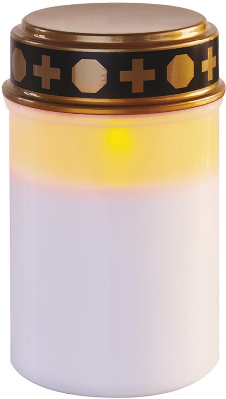 LED svíčka LAALU LED světelná HŘBITOVNÍ SVÍČKA bílá 12,5 cm