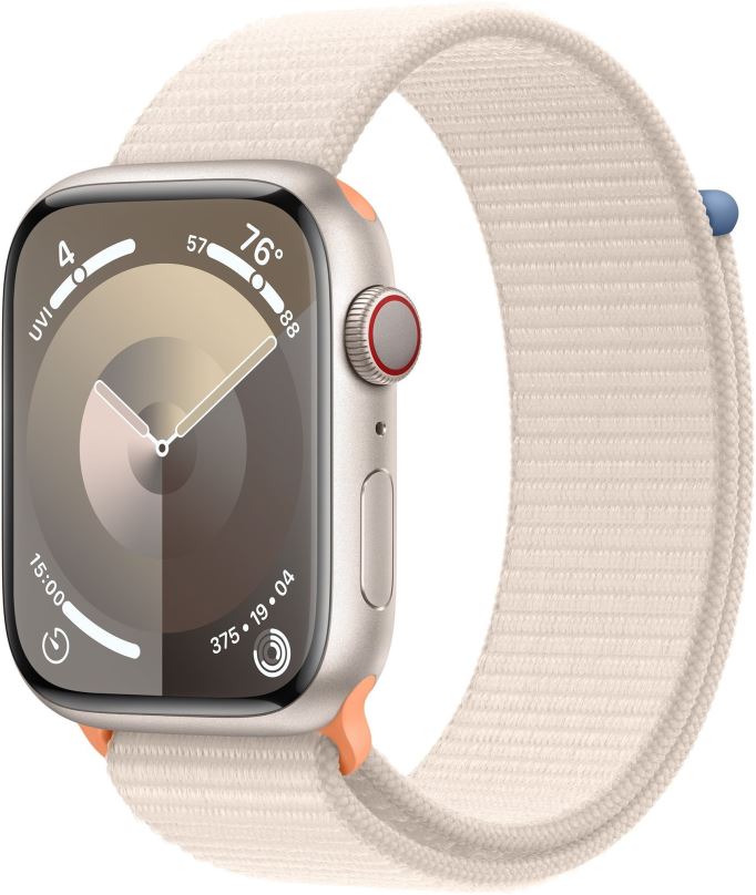 Chytré hodinky Apple Watch Series 9 45mm Cellular Hvězdně bílý hliník s hvězdně bílým provlékacím řemínkem
