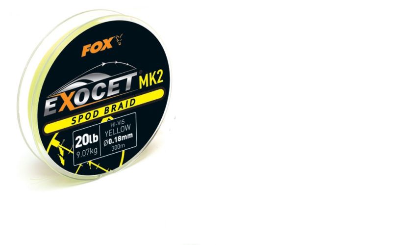 FOX Šňůra Exocet MK2 Spod Braid 0,18mm 20lb 300m Yellow