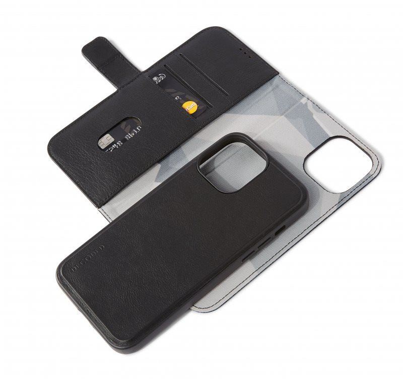 Pouzdro na mobil Decoded Leather Detachable Wallet Black iPhone 14 Plus
