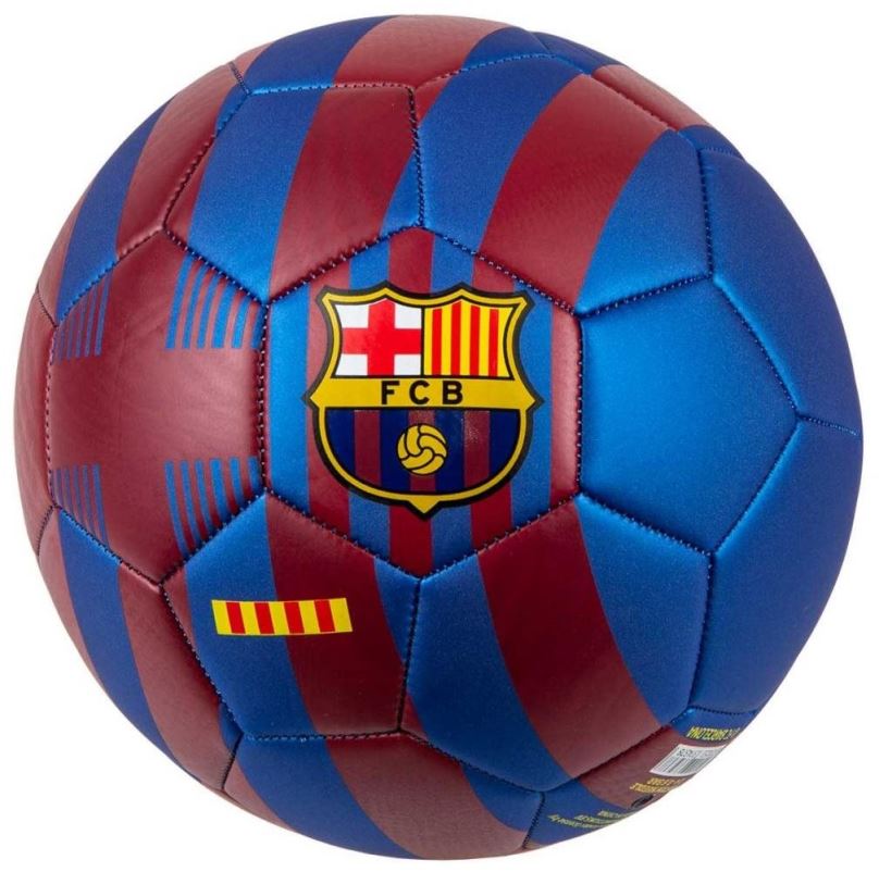 Fotbalový míč VIC FC Barcelona s pruhy vel. 5, červeno-modrý