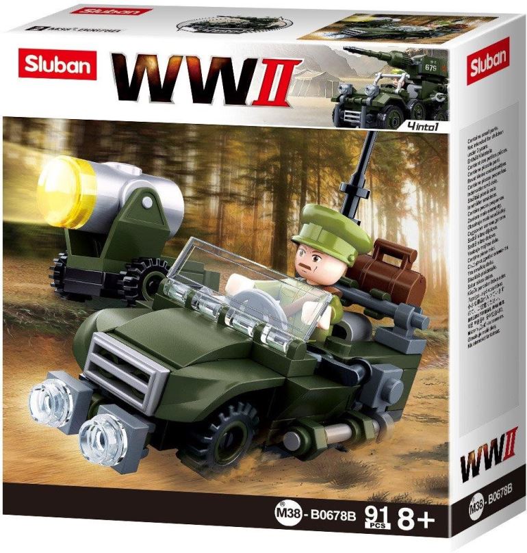 Stavebnice Sluban WWII M38-B0678B 4into1 Hlídkový Jeep