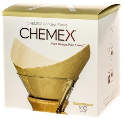 Filtr na kávu Chemex papírové filtry pro 6-10 šálků, čtvercové, přírodní, 100ks