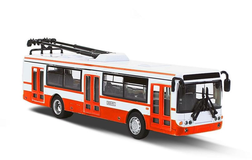 Kovový model Rappa Kovový Trolejbus červený