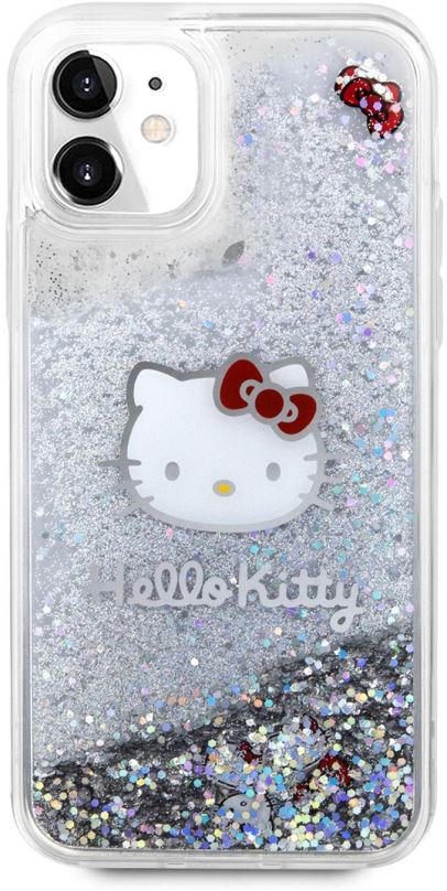 Kryt na mobil Hello Kitty Liquid Glitter Electroplating Head Logo Zadní Kryt pro iPhone 11 Transparent