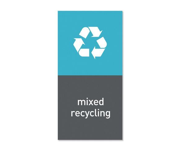 Simplehuman magnetický štítek na odpadkový koš - recyklovatelný odpad"mixed recycling"