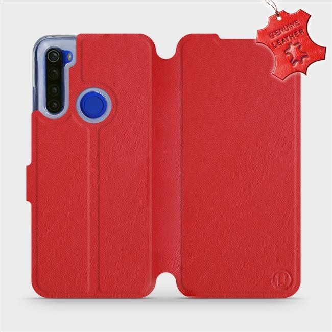 Kryt na mobil Flip pouzdro na mobil Xiaomi Redmi Note 8T - Červené - kožené -   Red Leather